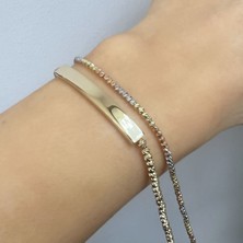 Dorika Zincir Düz Plaka Bileklik – BLK0856