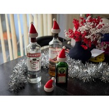 Cadde 3D Alkol Şişelerine Uyumlu Noel Şapkası - Yılbaşı Süsleri (3 Adet)