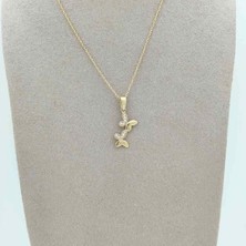 Taşlı Çift Kelebek Kolye Ucu – KLU0509