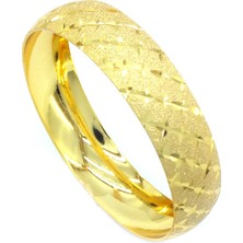 Ferizz Altın Kaplama Simli Yıldızlı Baklava 1.5 cm Bilezik BLZ-3072