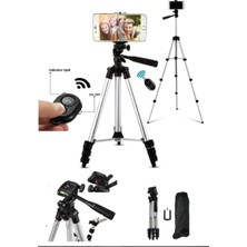 Bluetooth Kumandalı Gri Tripod Profesyonel Telefon/kamera Tutucu Tripod + çanta hediyeli