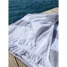 Znd Store Zndstore Peştamal Havlu Gri-Beyaz
