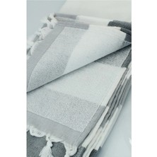 Znd Store Zndstore Peştamal Havlu Gri-Beyaz