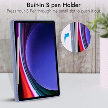 TEKNETSTORE Samsung Galaxy Tab S9+ Fe Plus 12.4 Uyumlu Kılıf Uyku Modlu Pu Deri Arkası Silikon Kalem Bölmeli