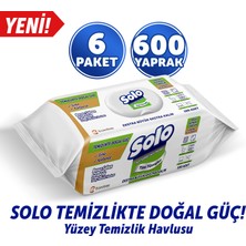 Solo Temizlikte Doğal Güç Beyaz Sabun Ferahlığı Yüzey Temizlik Havlusu 6'lı 600 Yaprak