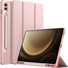 TEKNETSTORE Samsung Galaxy Tab S9+ Fe Plus 12.4 Uyumlu Kılıf Uyku Modlu Pu Deri Arkası Silikon Kalem Bölmeli