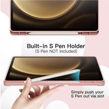 TEKNETSTORE Samsung Galaxy Tab S9+ Fe Plus 12.4 Uyumlu Kılıf Uyku Modlu Pu Deri Arkası Silikon Kalem Bölmeli