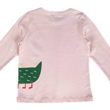 OZMOZ Organik Dino Baskılı Patikli Pembe Baharlık Unisex Bebek Takım