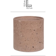Beton Saksı - 12,5 cm Çap, Modern ve Minimalist Tasarım, Dayanıklı ve Dekoratif