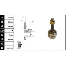 Ecofix KRL1118ECF Aks Kafası Astra F 91-98 Corsa B 93-00 Vectra B 95-02 Tigra 94-98 1.6-16V Diş Abs'li 22 22 50