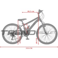 Trendbisiklet Trendbisiklet Vento 24’’ Çift Kat Alüminyum Jant Önden Amortisörlü, 21 Otomatik Vites  Dağ Bisikleti 24-517-S-NY