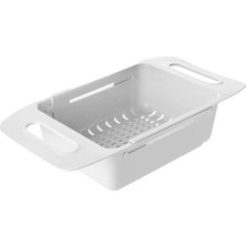 Lagabya Sürgülü Ayarlanabilir Pratik Lavabo Evye Süzgeci Açılabilir Süzgeç- Beyaz