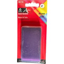 Özel Lastik Mor Saten Kurdele, Paketlik Kurdele 4  cm  2 mt 100 116