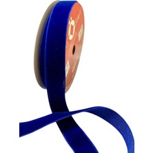 Özel Lastik Mavi Lastikli Kadife Şerit Kurdele, Yumuşak Dokulu Esnek Kadife Kurdele, 1,5  cm  5 mt