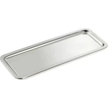 Lagabya 6 Adet Paslanmaz Çelik Dikdörtgen Sunum Tepsisi I Çay Kahve Servis Sunum Tepsisi 33X13CM