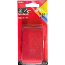 Özel Lastik Kırmızı Saten Kurdele, Paketlik Kurdele 4  cm  2 mt 100 113