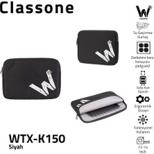 Classone WTX-K150 15.6 ,16 inch WTXpro Serisi Su Geçirmez Kumaş, Macbook,Mac Air,Laptop Kılıfı - Siyah