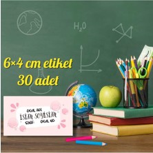 Isme Özel Temalı 30 Adet Okul Etiketi