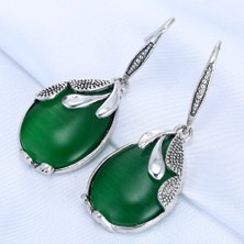 Renjie Shop C No.5 Boyutu Kadın Klasik Zümrüt Yeşim Taşlı Gümüş Küpe Parti Takı Sevgi Hediyesi Karşılık Gelen Resim Için Stil Seçimi (Yurt Dışından)