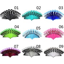 Renjie Shop C No.9 Boyutu Kulak Esnetme Kiti Akrilik Taperler ve Tıkaçlar Silikon Tüneller Kulak Gageleri Genişletici Seti Vücut Piercing Takıları (Yurt Dışından)