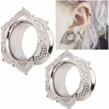 Renjie Shop C Altın Tarzı 14 mm 1 Çift Pirinç Fiş ve Tünel Streç Kalibre Kabile Lotus Çiçeği Çift Tırtıklı Altın Bakır Kulak Genişletici Vücut Takı (Yurt Dışından)