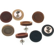 Renjie Shop C Siyah Stil Boş Ahşap Cabochon Küpe Tabanı Paslanmaz Çelik Post Küpe Ayarları Cam Uygun Diy Mücevher Bulguları Için (Yurt Dışından)