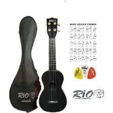 Rio Kompozit Siyah Ukulele (Kılıf+Pena)