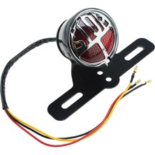 Arcane LED Arka Lambası, Motosiklet LED Retro Arka Lambası Stop Lambası Plaka Arka Lambası Chopper Cafe Racer Için, Siyah (Yurt Dışından)