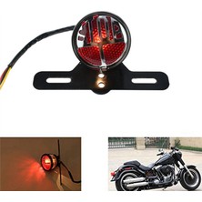 Arcane LED Arka Lambası, Motosiklet LED Retro Arka Lambası Stop Lambası Plaka Arka Lambası Chopper Cafe Racer Için, Siyah (Yurt Dışından)