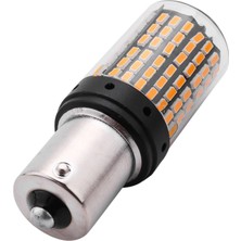 Arcane Canbus Araba Parlak, 2 Adet Süper Parlak Flaşsız 1156 Canbus Araba LED Işık BAU15S PY21W 144SMD 3014 Çipler Dönüş Sinyali Geri Vites Kuyruk Yedek Ampulleri, Gümüş Kabuk (Sarı Işık) (Yurt Dışından)