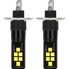 Arcane Sis Parlak, 2 Adet H1 Araba LED 12V-24V 12SMD Ampul 3030 Yonga Seti, W5W AMPUL194 Sis Farları Için Beyaz, Siyah (Yurt Dışından)