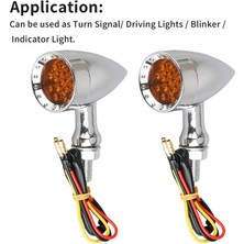 Arcane Dönüş Sinyal Lambası, 2 Adet Evrensel Amber Krom Motosiklet LED Dönüş Sinyal Lambası Fren Koşu Kuyruk, Gümüş (Yurt Dışından)