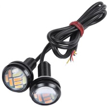 Arcane Eagle Eye Gündüz Lambası, 2 Adet 12V 23MM Çift Renkli Switchback 4014 12 LED Drl Eagle Eye Gündüz Lambası, Beyaz Işık ve Sarı Işık (Yurt Dışından)