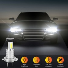Arcane LED Ampul, 2x H7 LED Far Ampulü Kiti Uzun Kısa Far 100W 30000LM Süper Parlak 6000K Beyaz, Gümüş (Yurt Dışından)