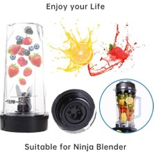 Ninja Için Aksesuarlar,kapaklı 16 Oz Bardak ve Fırça, 6 Kanatlı Bıçak, Blender Yedek Parçaları BL660 BL770 BL740 Blender (Yurt Dışından)