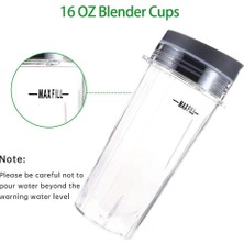 Ninja Için Aksesuarlar,kapaklı 16 Oz Bardak ve Fırça, 6 Kanatlı Bıçak, Blender Yedek Parçaları BL660 BL770 BL740 Blender (Yurt Dışından)