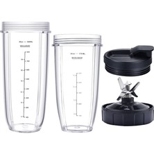 Ninja Için Aksesuarlar,blender Yedek Parçaları, 32OZ ve 24OZ Bardak ve Kapaklı, 7 Kanatlı Çıkarıcı Bıçak, BL480-30 BL483-30 Için (Yurt Dışından)