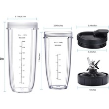 Ninja Için Aksesuarlar,blender Yedek Parçaları, 32OZ ve 24OZ Bardak ve Kapaklı, 7 Kanatlı Çıkarıcı Bıçak, BL480-30 BL483-30 Için (Yurt Dışından)