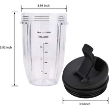 Ninja Için Aksesuarlar,adet 18OZ Kapaklı Yedek Blender Kapları Auto Iq BL480 BL642 BL450 BL682 BL480, BL490, BL640 BL680 (Yurt Dışından)