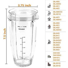 Ninja Için AKSESUARLAR,1200W Auto-Iq Blender Için 18OZ 24OZ Bardak ve Ağız Kapağı ile Yedek Parçalar Çıkarıcı Bıçak, 7 Kanatlı Dişli (Yurt Dışından)