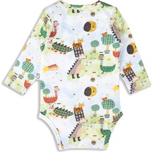 OZMOZ Dino Baskılı Uzun Kollu Unisex Bebek Zıbın