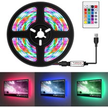 Uzaktan Kumandalı Rgb LED Şerit Işık 16 Renk Seçeneği 2 Metre Uzunluk Enerji Verimliliği