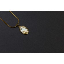 Zéynn Per La Felìcìtà Elips Ayyıldız Figürlü Kadın Çelik Kolye