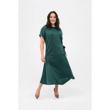 Koza Butik Kadın Büyük Beden Saten Etek Takım 6310-25