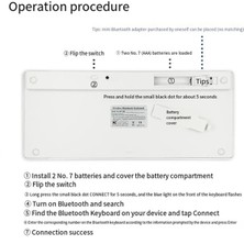 Blueleskyy Rusça Çok Fonksiyonlu Küçük Dil Kablosuz Bluetooth Klavye (Yurt Dışından)