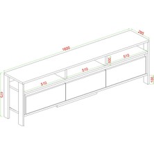 Aymobsan Atlas 3 Kapaklı Tv ÜNITESI,160  cm