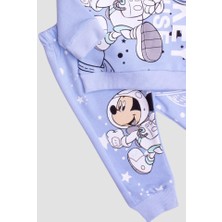 Chicsy Baby Pamuklu Astronot Mickey Mause Baskılı Tatlı Unisex Bebek&Çocuk 2'Li Alt Üst Eşofman Takım