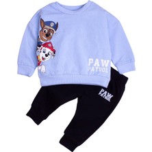 Chicsy Baby Pamuklu Paw Patrol Baskılı Tatlı Unisex Bebek&Çocuk 2'Li Alt Üst Eşofman Takım