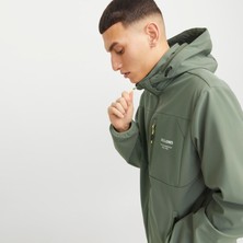 Jack & Jones Erkek Logo Detayli Kapüsonlu Ceket - Theo