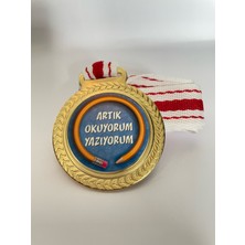 Lider Baskı 1 Adet Artık Okuyorum Yazıyorum Madalyası Dijital Baskılı  Madalya